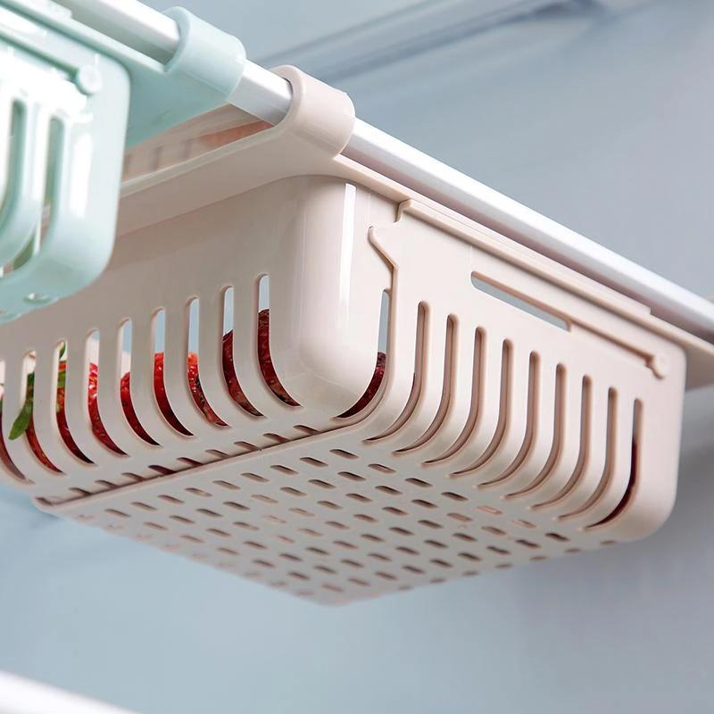 Adjustable Fridge Sliding Storage Racks (4 Pc Set) (Multicolour)
