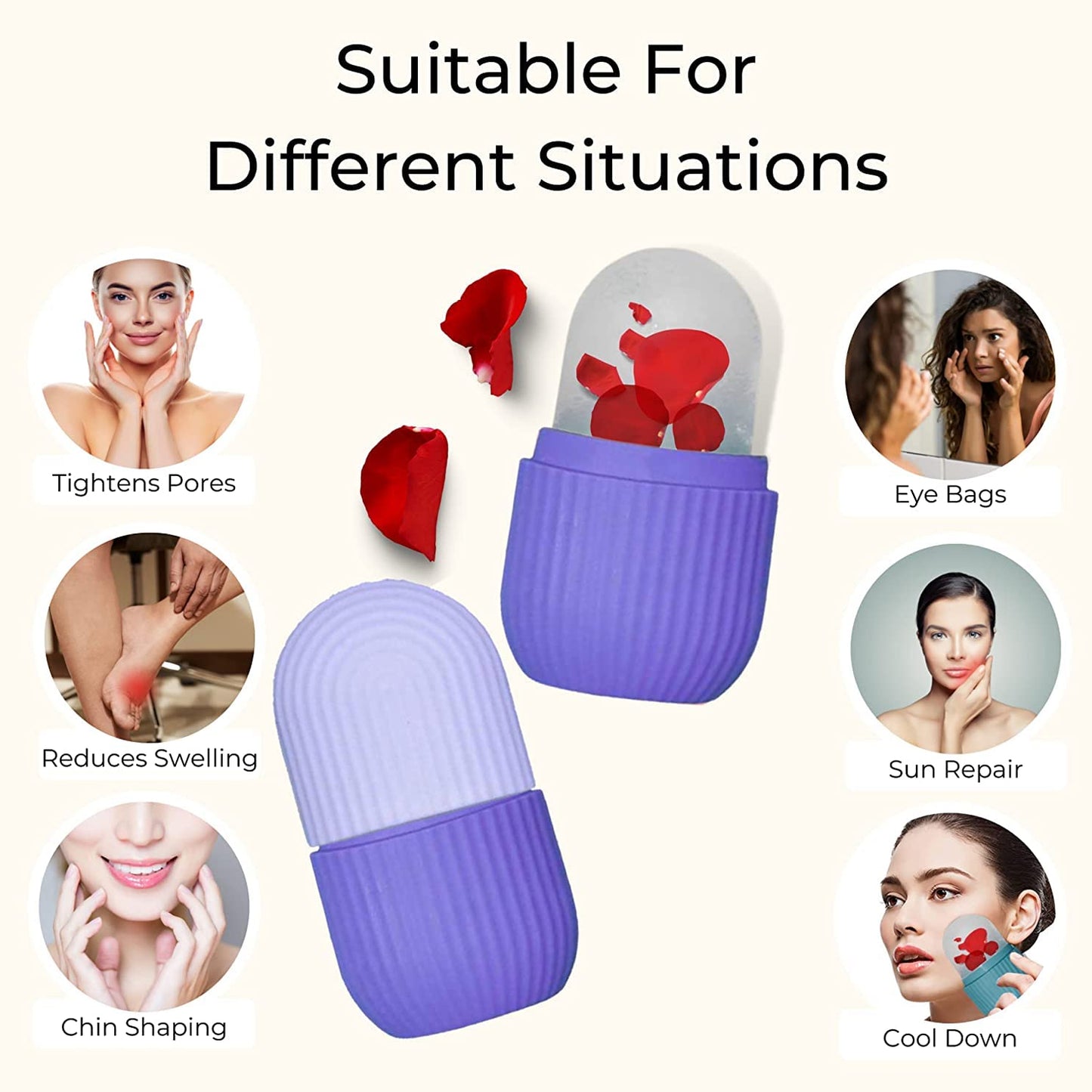 Beauty Ice Roller For Face (Multicolour)