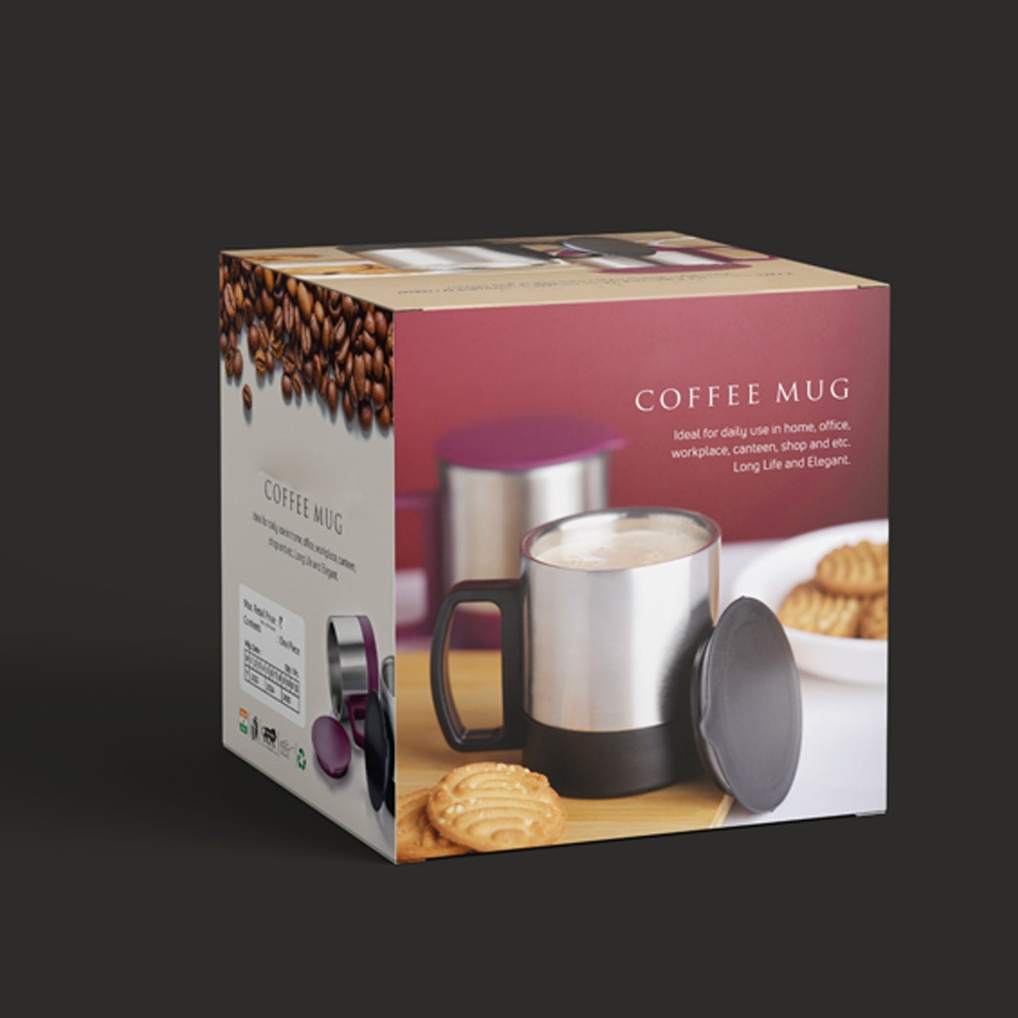 Stainless Steel Coffee Tea Cup / Mug (1pc)