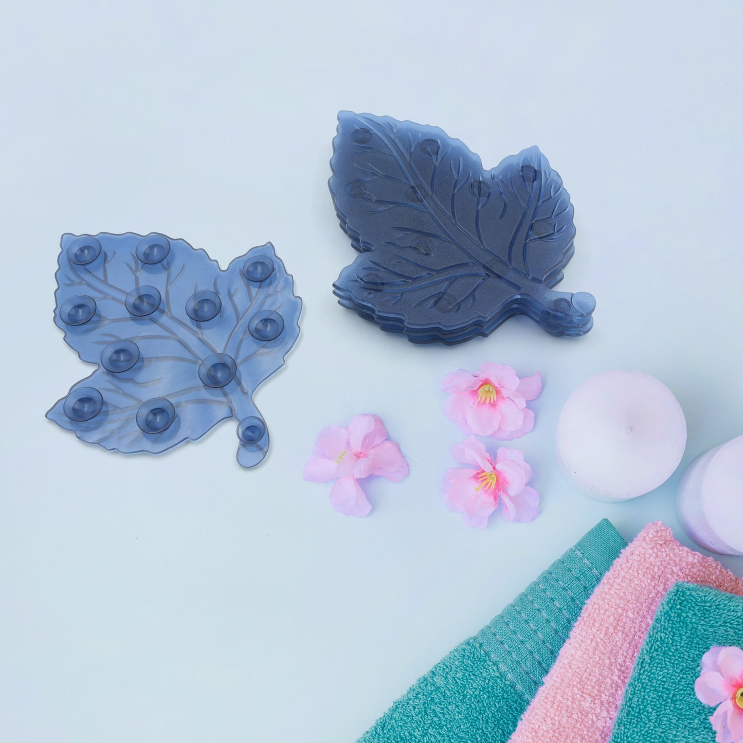 Mini Pvc Anti-slip Bat Mat Non Slip Baby Bath Mats Mini Child Safety Anti Slip Shower Mats Star Leaf Shaped For Kids (4 Pc Set)