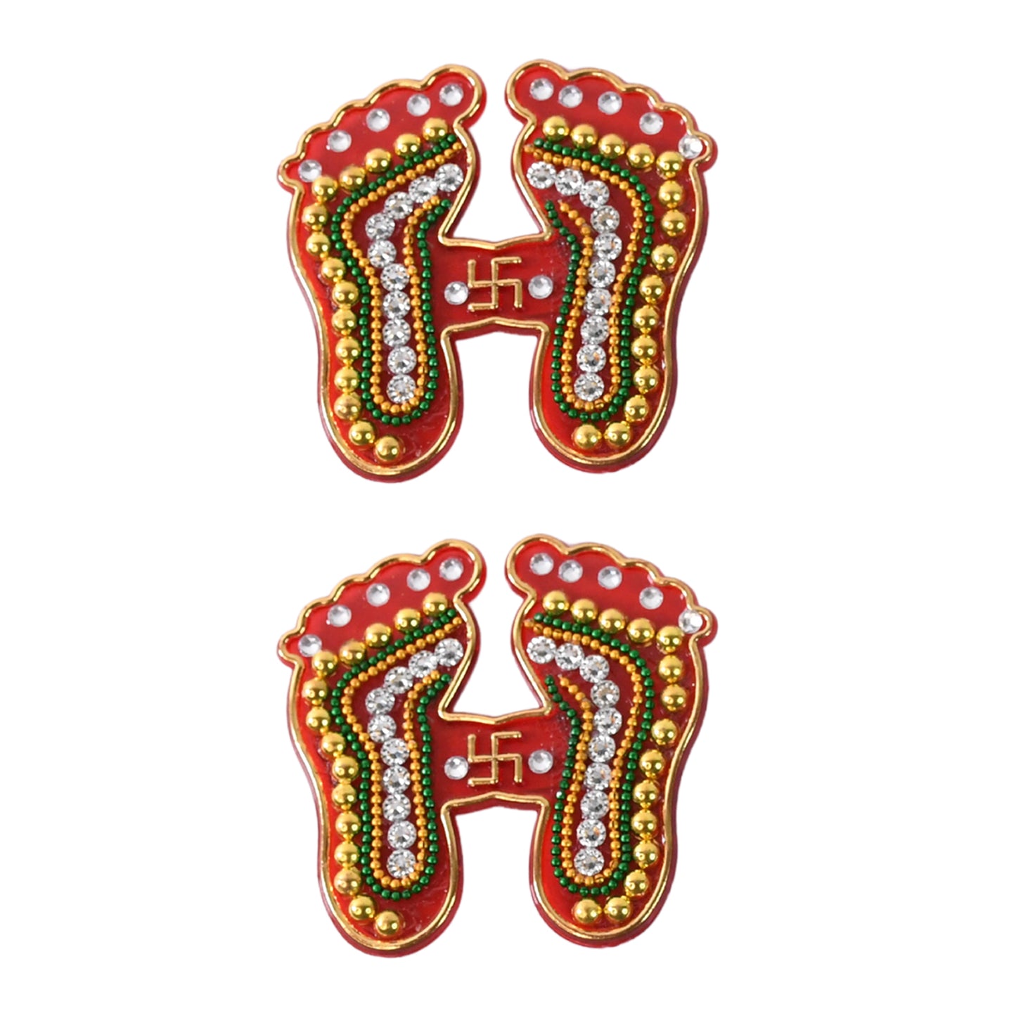 Decorative Laxmi Charan Paduka Sticker Set (Pack of 2)
