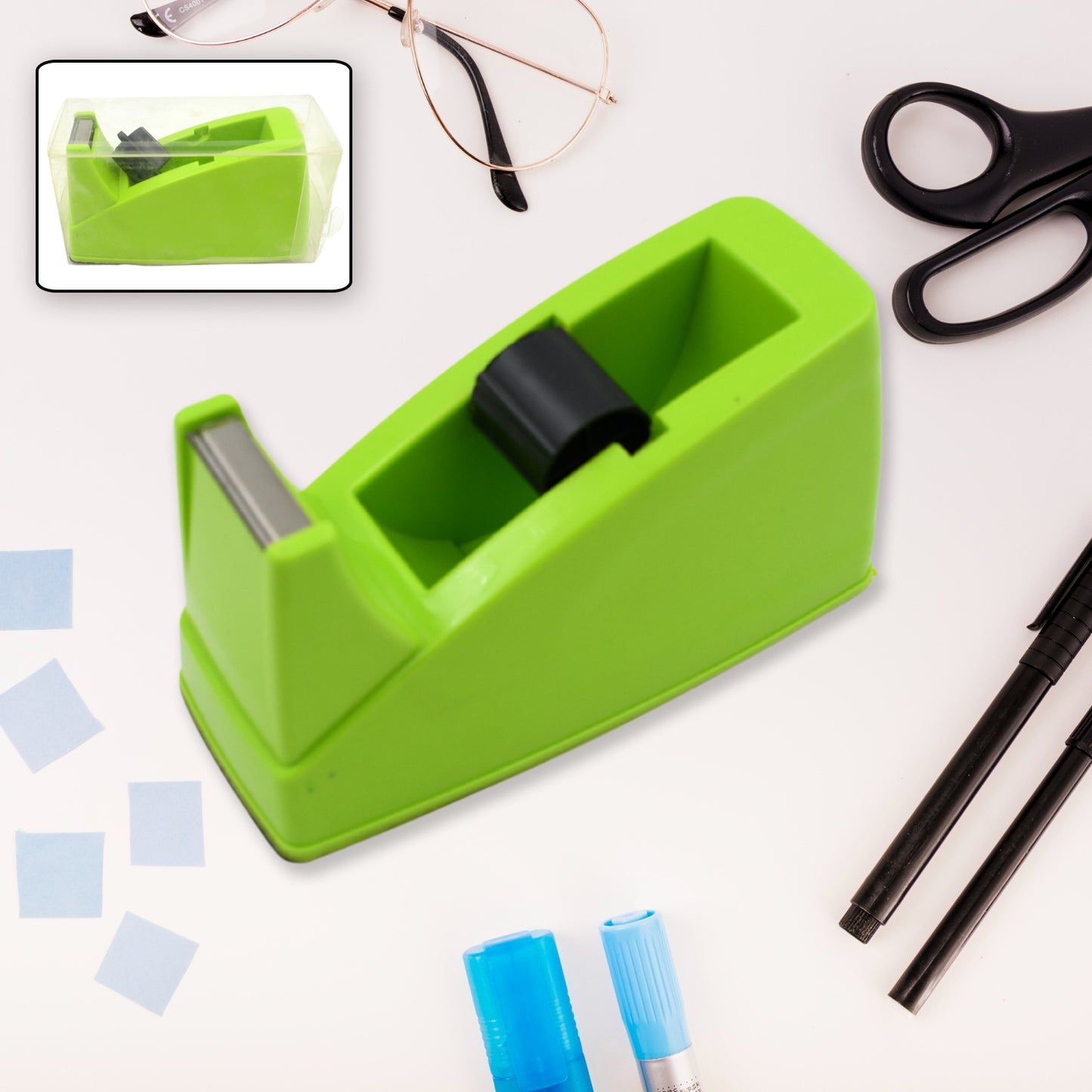 9514 Plastic Tape Dispenser Cutter For Home Office Use Tape Dispenser For Stationary Tape Cutter Packaging Tape School Supplies (1 Pc 515 Gm)