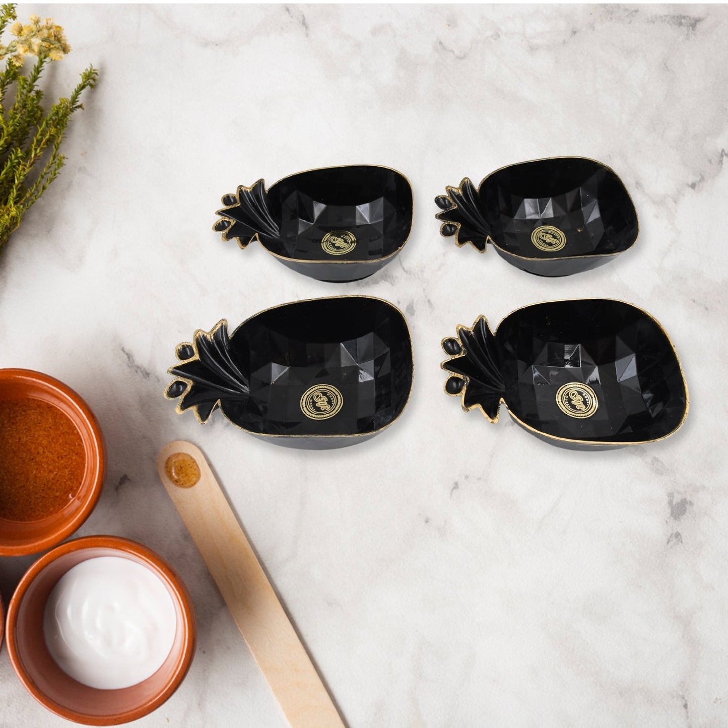 Pine Junction Ceramic Tea Cups & Bowl (12 Pcs Set)