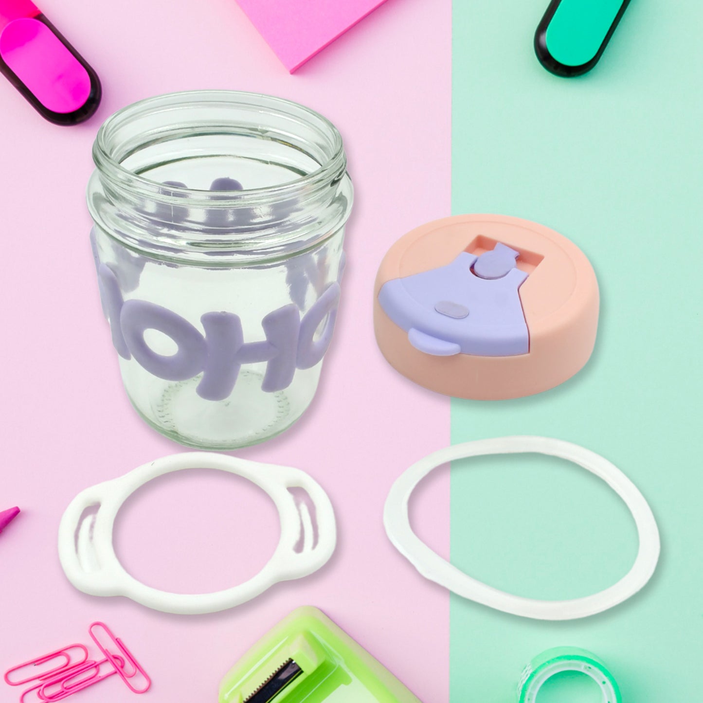 Printed Glass Cup With Lid