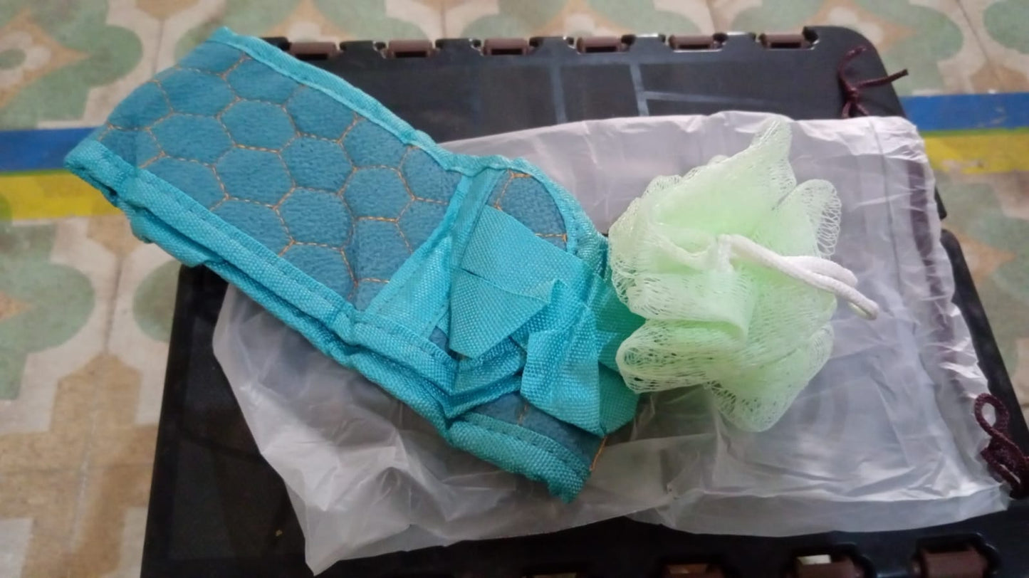 Bath Shower Scrubber & Loofah Sponge Set