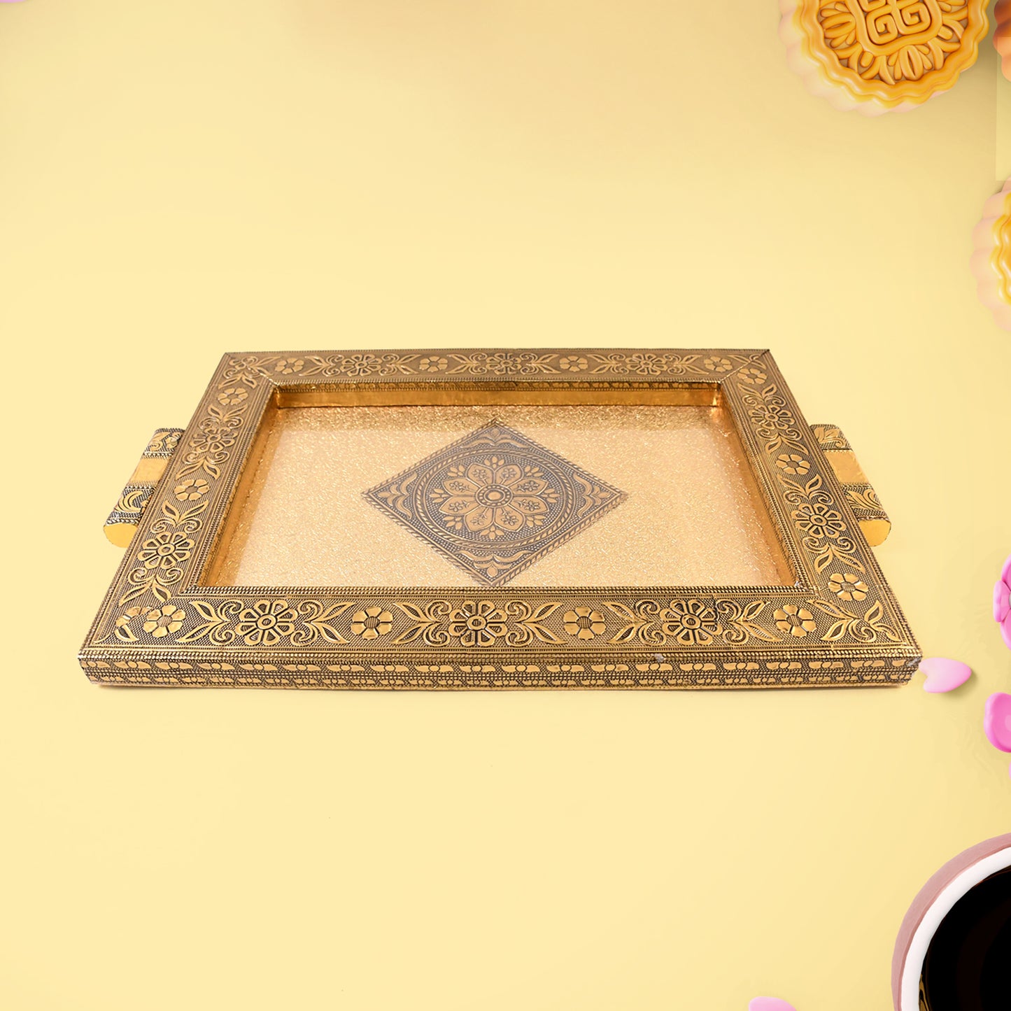 Premium Antique-style Rajwadi Decorative Serving Tray