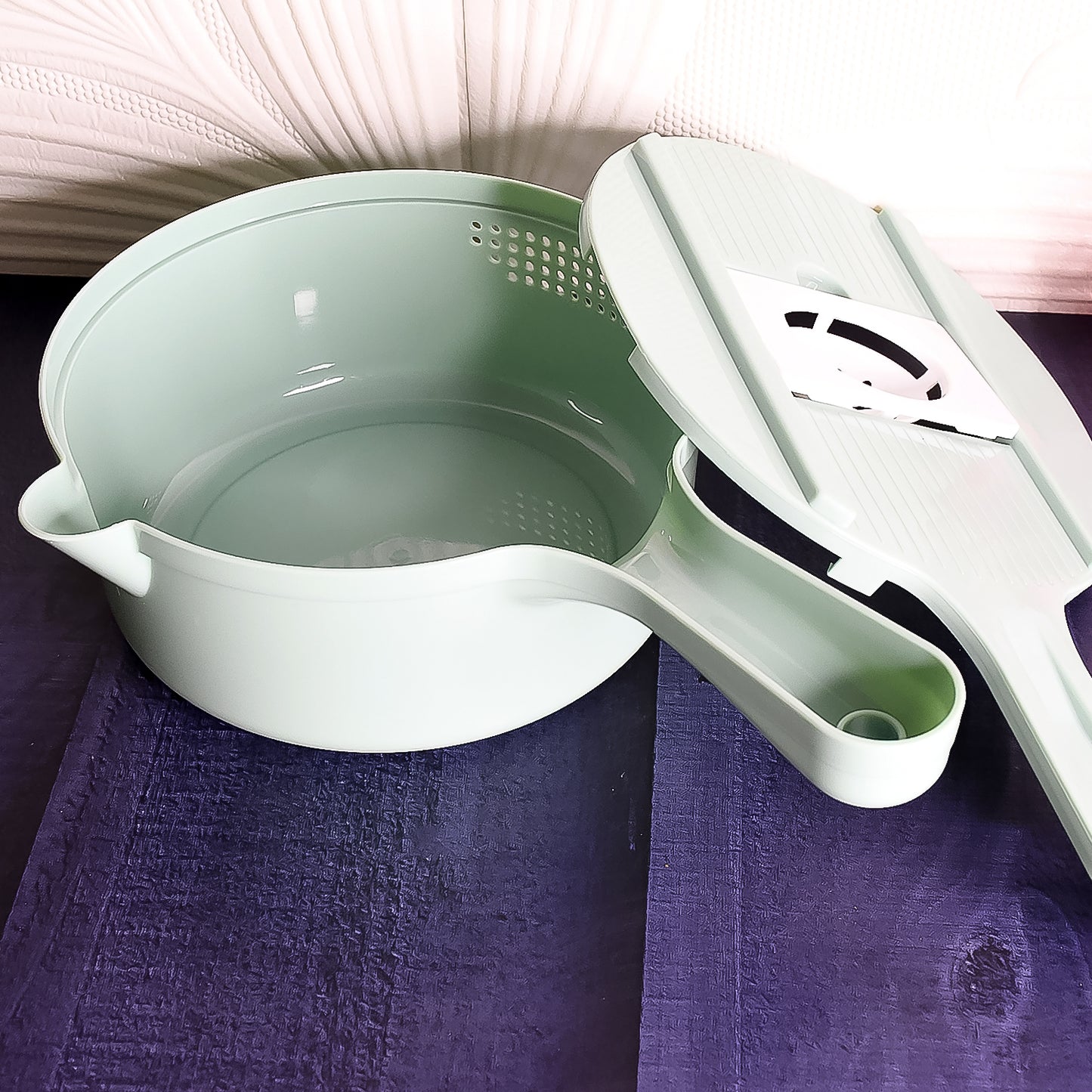 6 In 1 Vegetable Chopper with Drain Basket