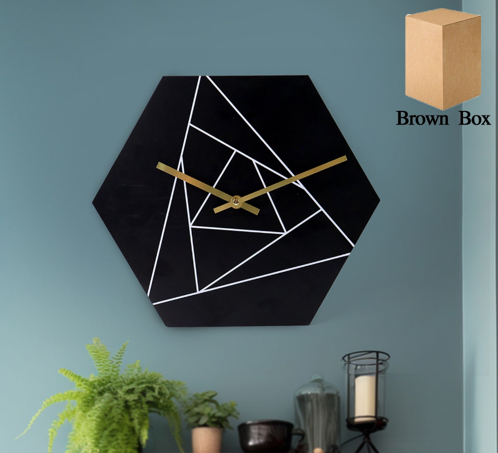 Modern Geometric Hexagon Wall Clock