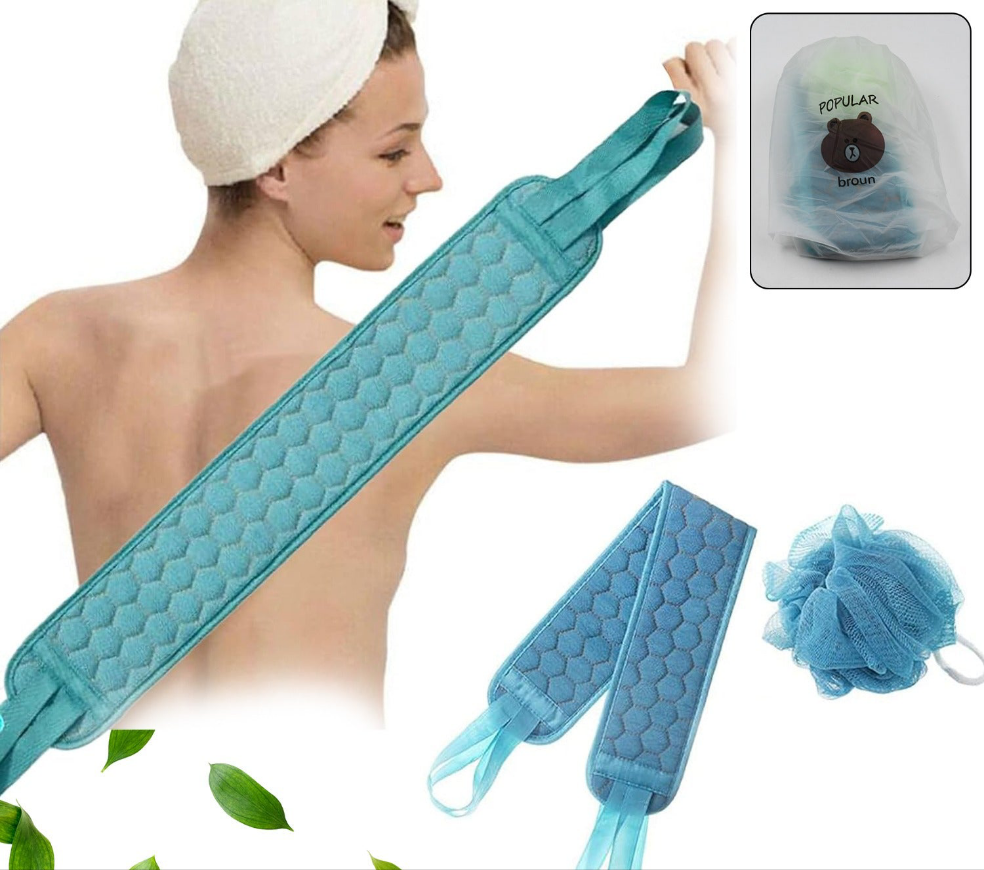 Bath Shower Scrubber & Loofah Sponge Set