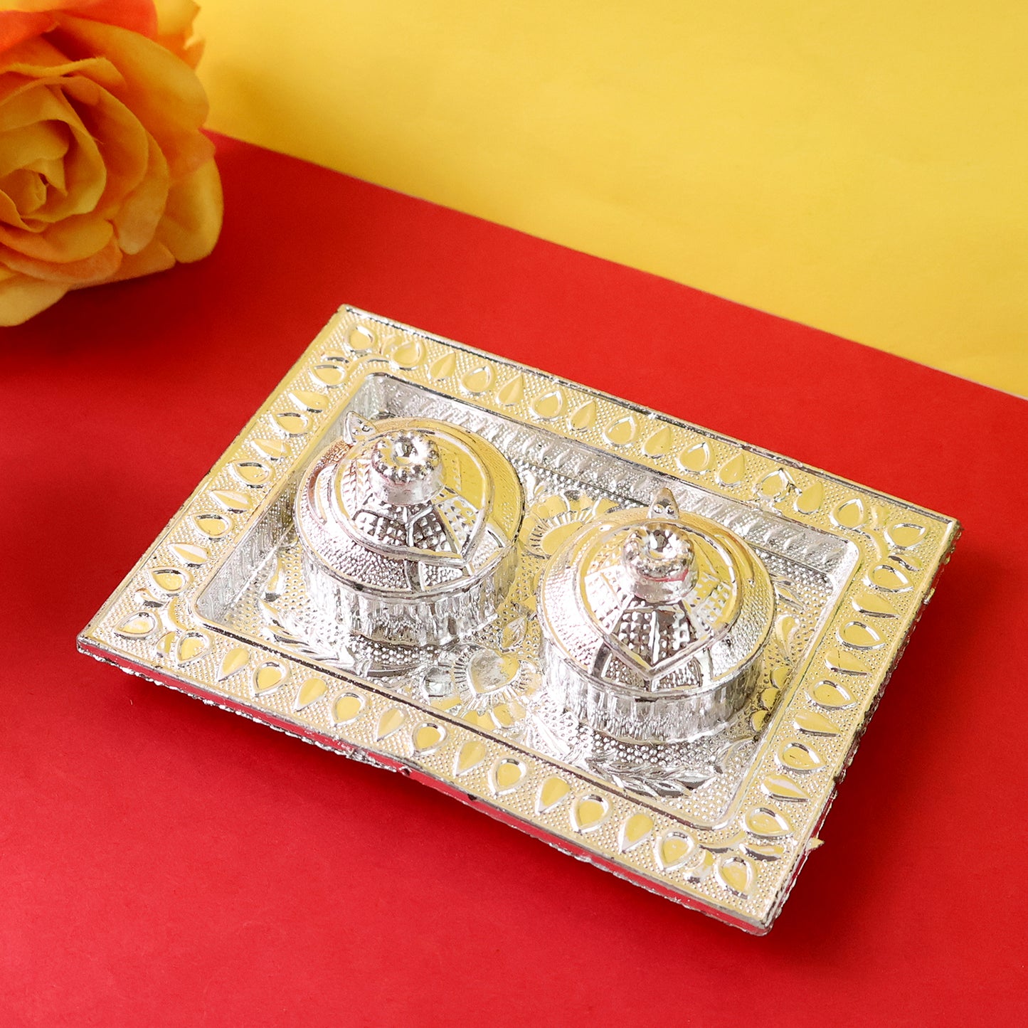 Tray Shape Special Pooja Thali