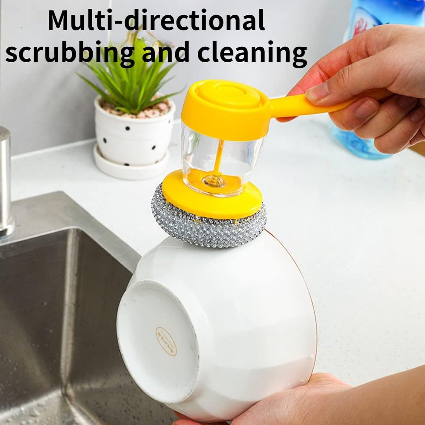 Handheld Soap Dispenser With Scrub