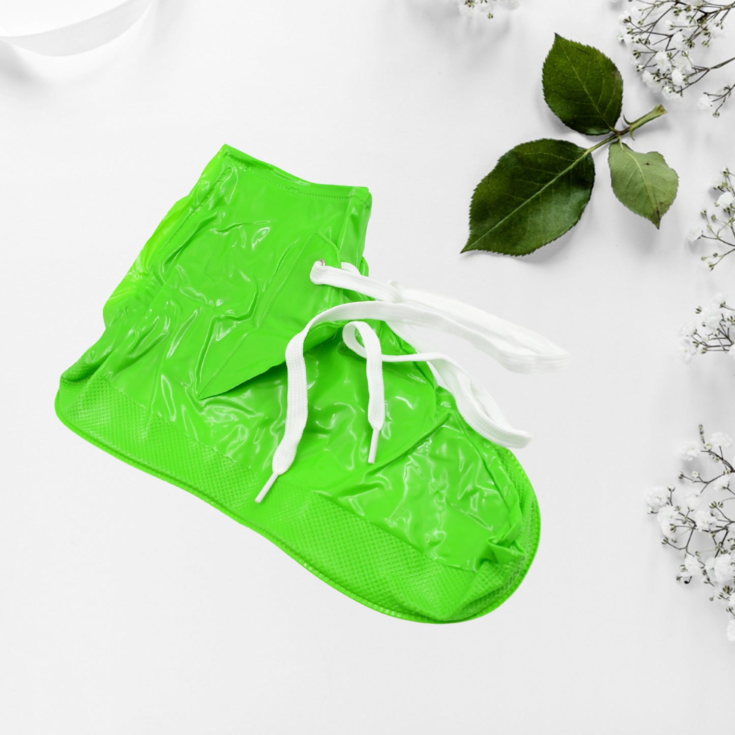 17962 Plastic Shoes Cover Reusable Anti-slip Boots Zippered Overshoes Covers Shoe Laces Waterproof Snow Rain Boots For Kids Adult Shoes For Rainy Season (1 Pair)