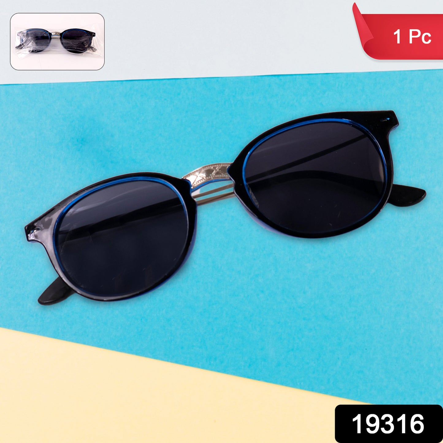 Blue Uv Protected Round Sunglasses Classic Sunglasses For Men Women Lightweight