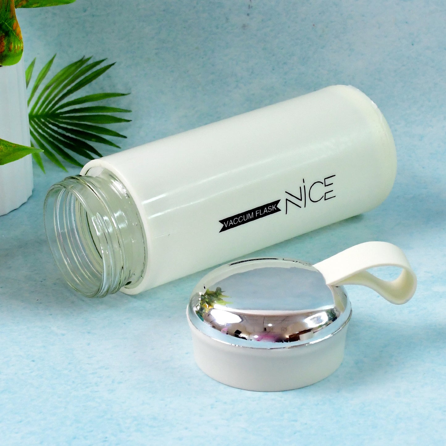 Water Bottle 400ml Leak Proof Glass Water Bottle With Daily Water Intake For Gym And Children Nice Bottle (1 Pc White Color)