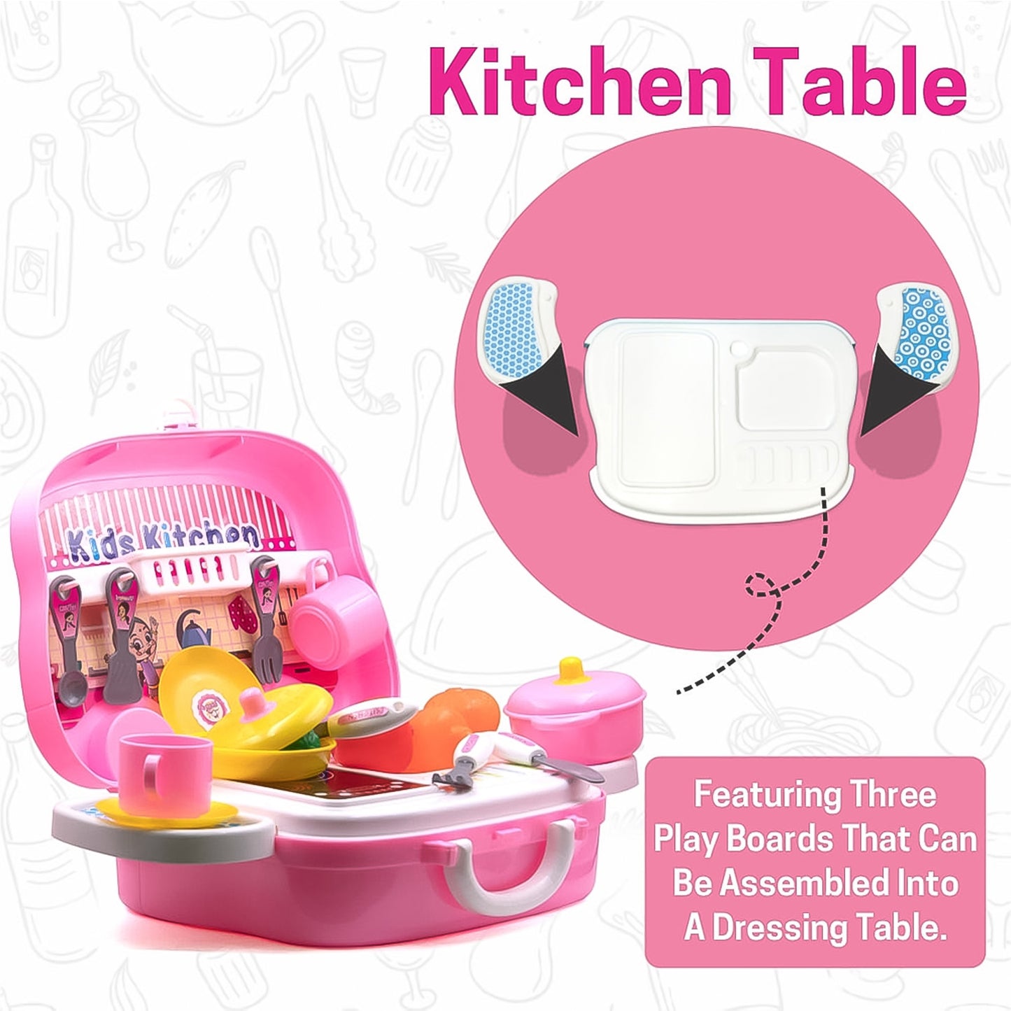 Portable Kitchen Suitcase Set for Kids