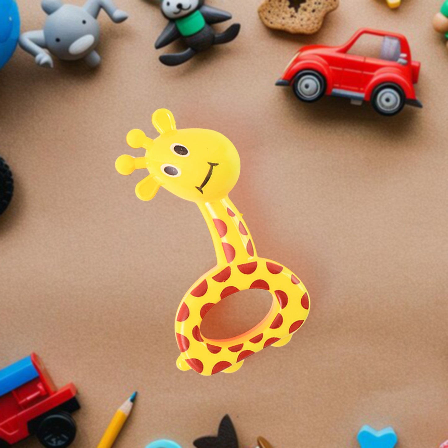 Colorful Animal Shape Baby Rattle Toy 3 Pcs Set
