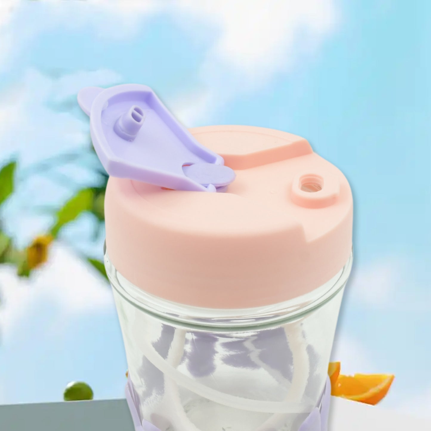 Printed Glass Cup With Lid