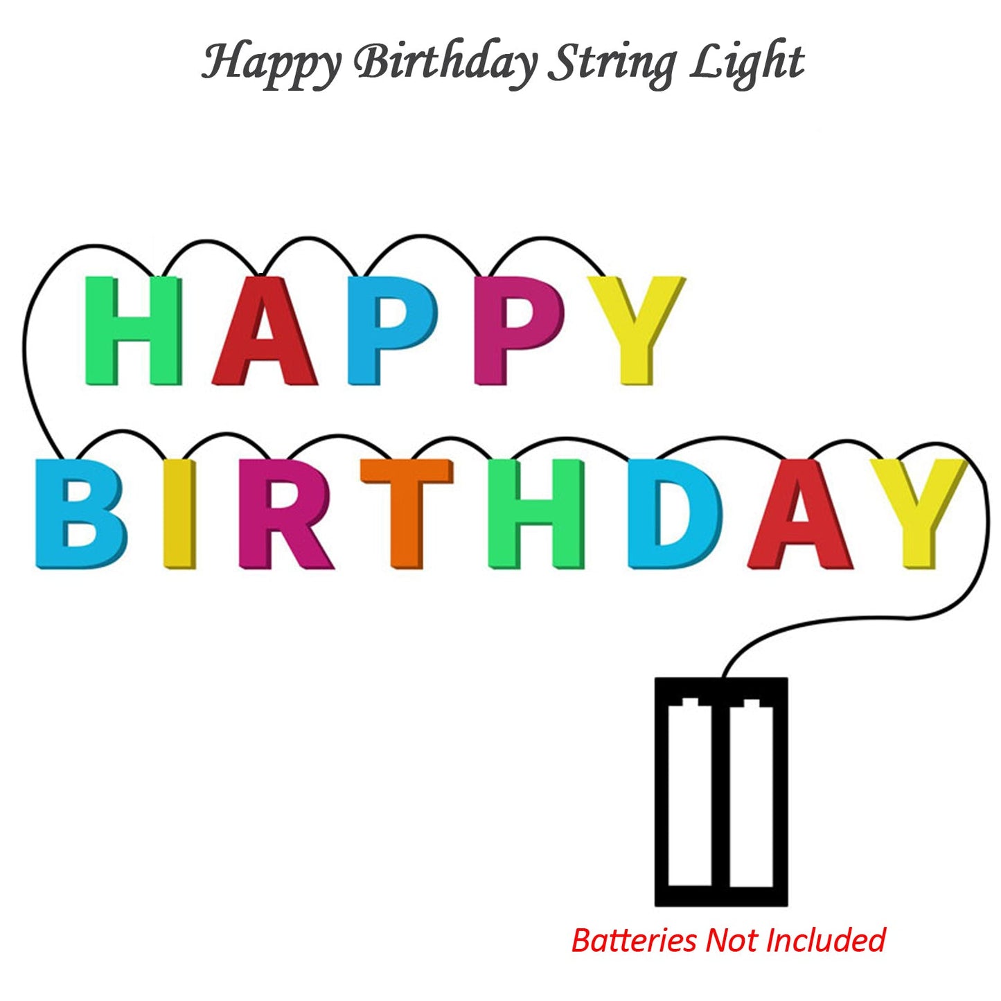 Happy Birthday LED Letter Battery Operated String (Multicolour)