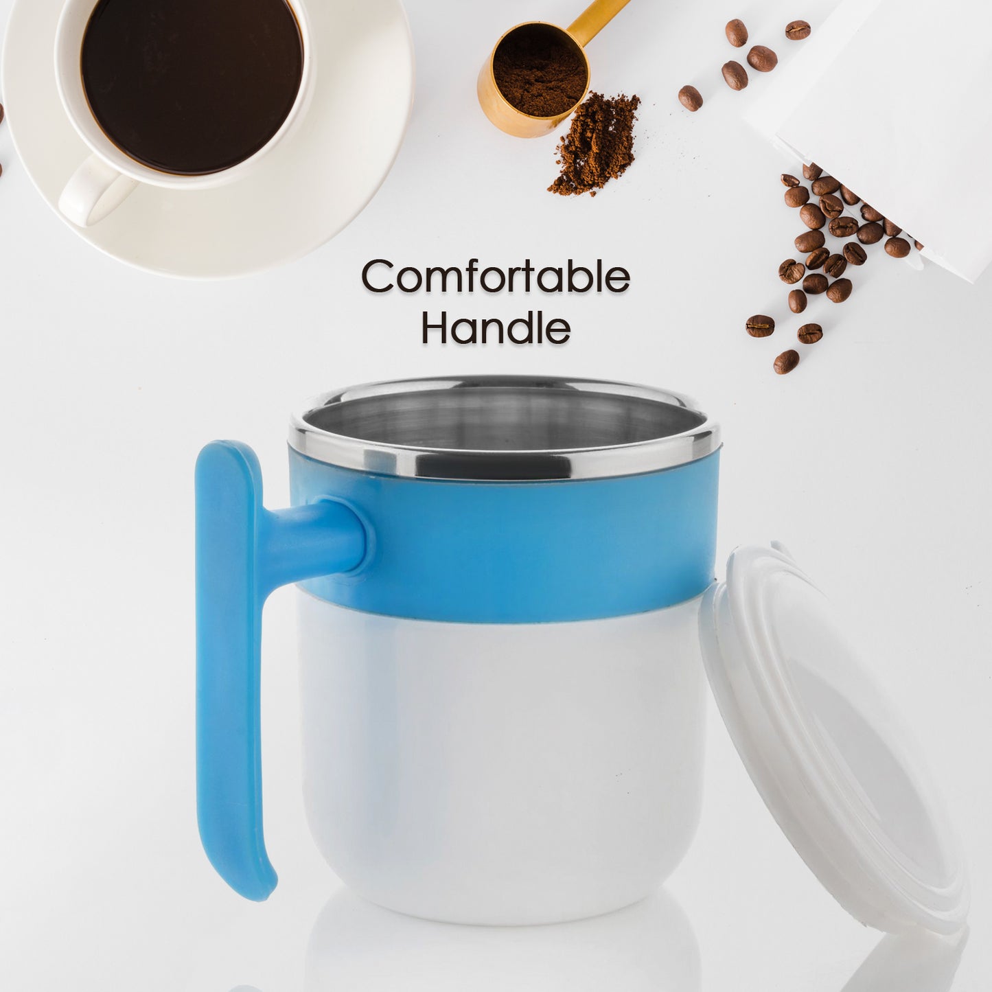 Insulated Double Wall Stainless Steel Mug with Lid