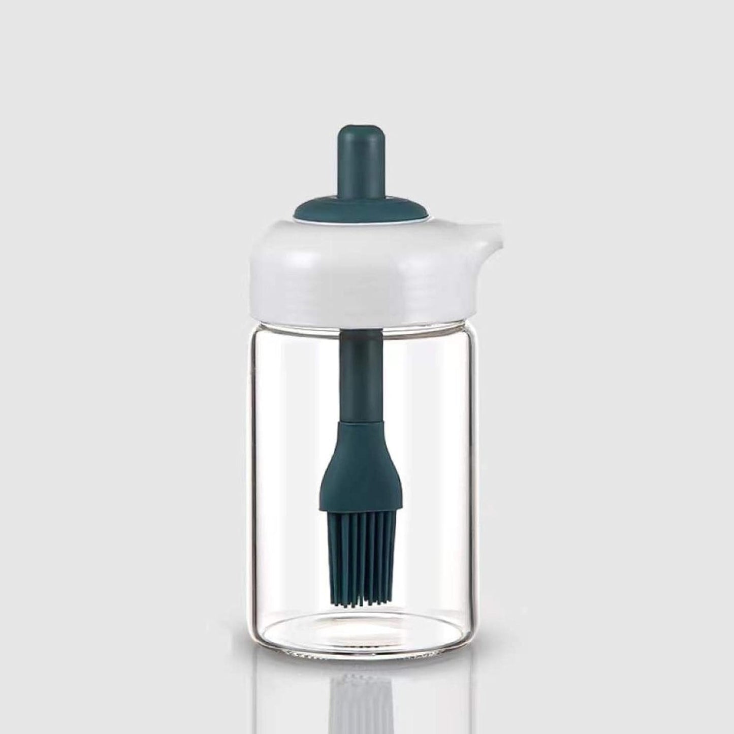 2 In 1 Glass Oil Dispenser Jar With Brush (1 Set)