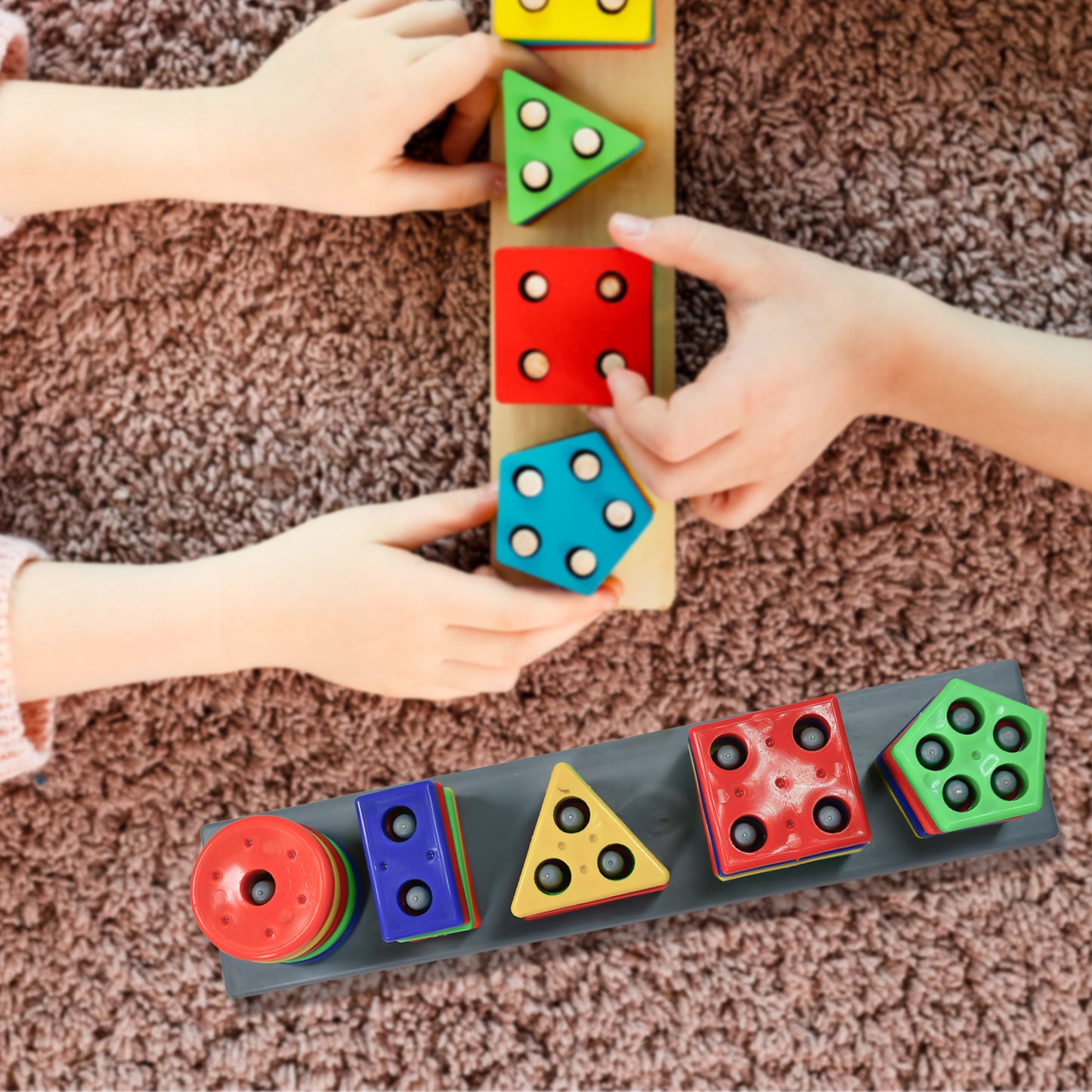 Geometric Brick - 5 Angle Matching Column Blocks For Kids