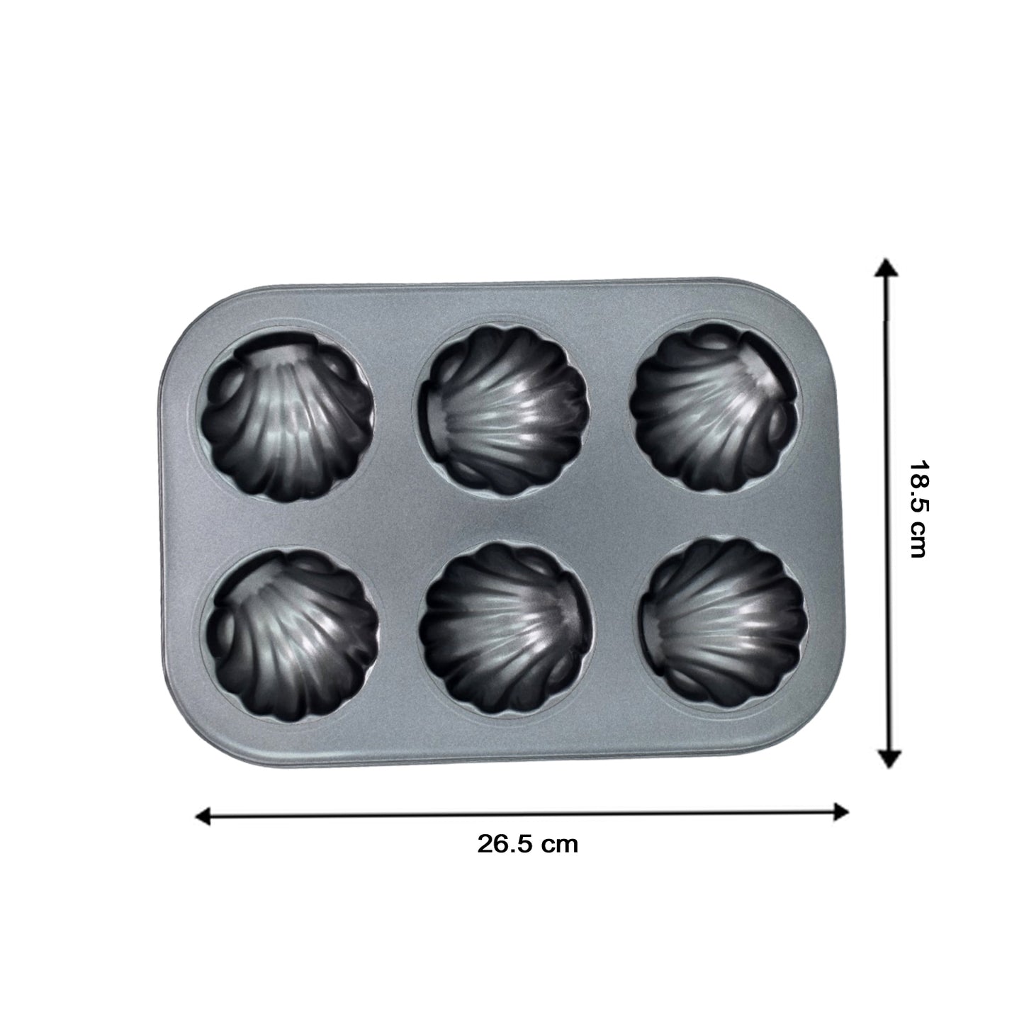 6 Slot Non-stick Cupcake Baking Molds Tray