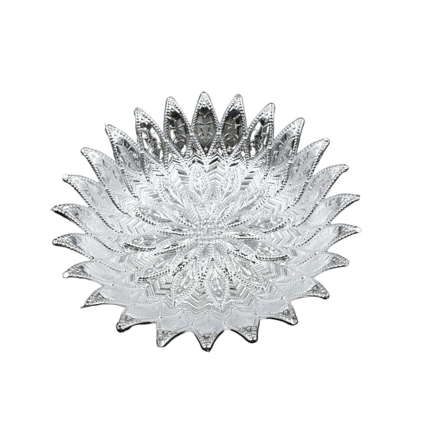 5480 Traditional Design Serving Tray Plastic Silver Finish Serving Tray Multipurpose Tray Decorative Tray Mukhwas Serving Tray (1 Pc )