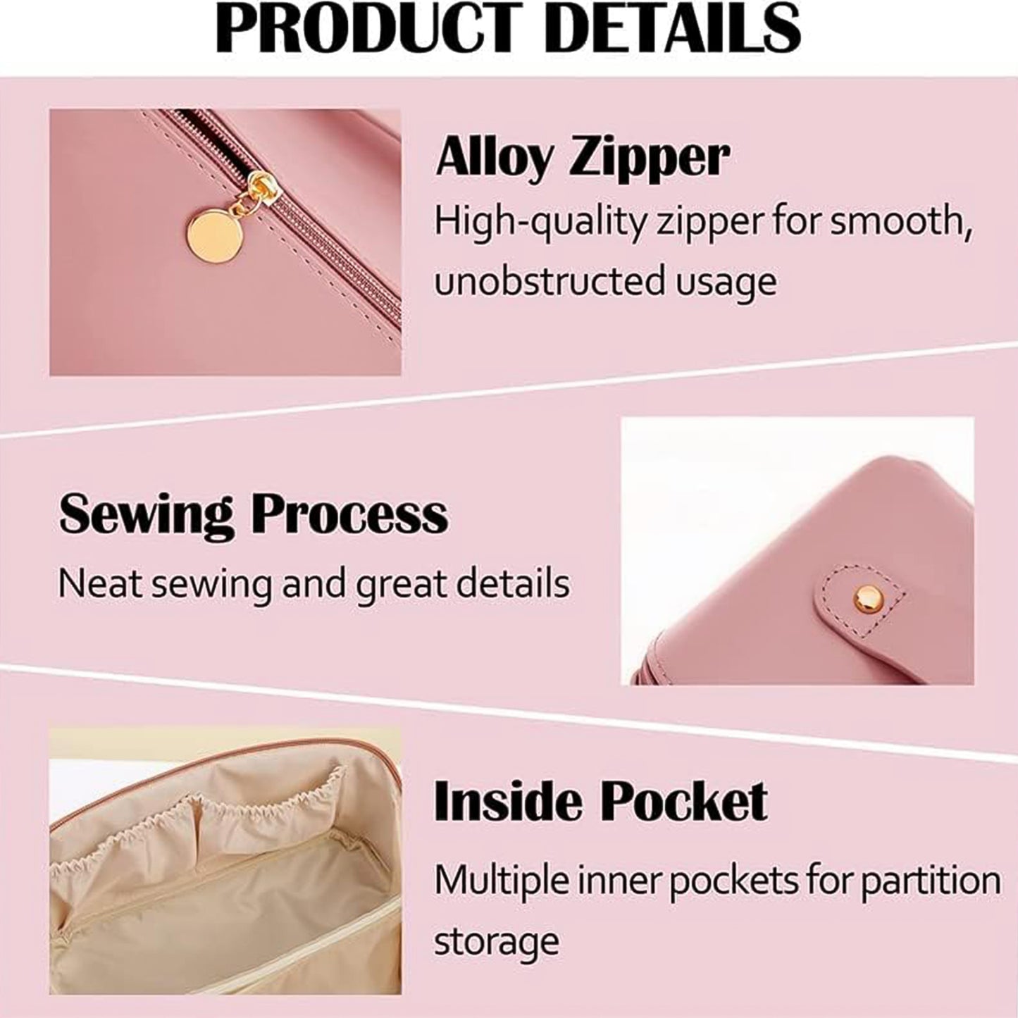 Premium Travel Makeup & Toiletry Organizer (Peach)