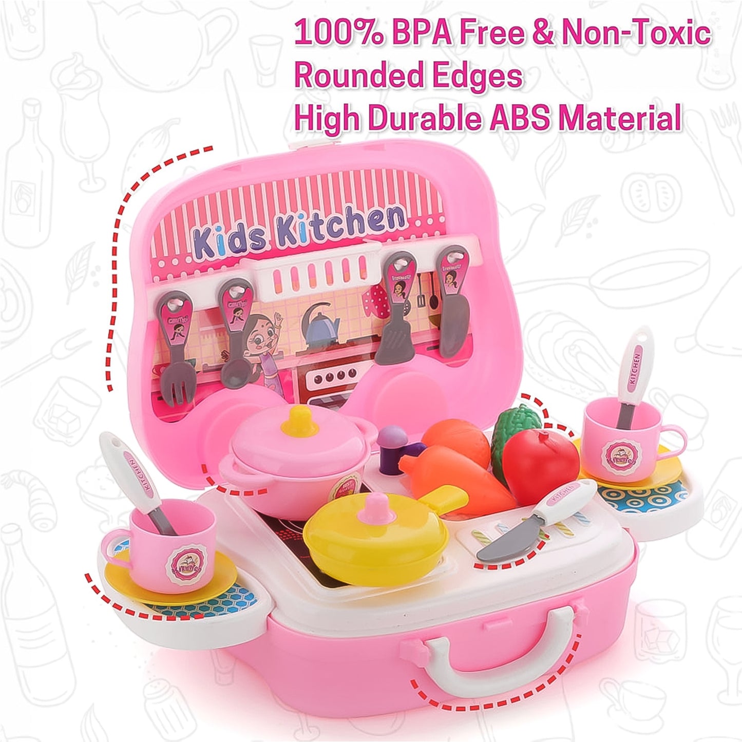 Portable Kitchen Suitcase Set for Kids