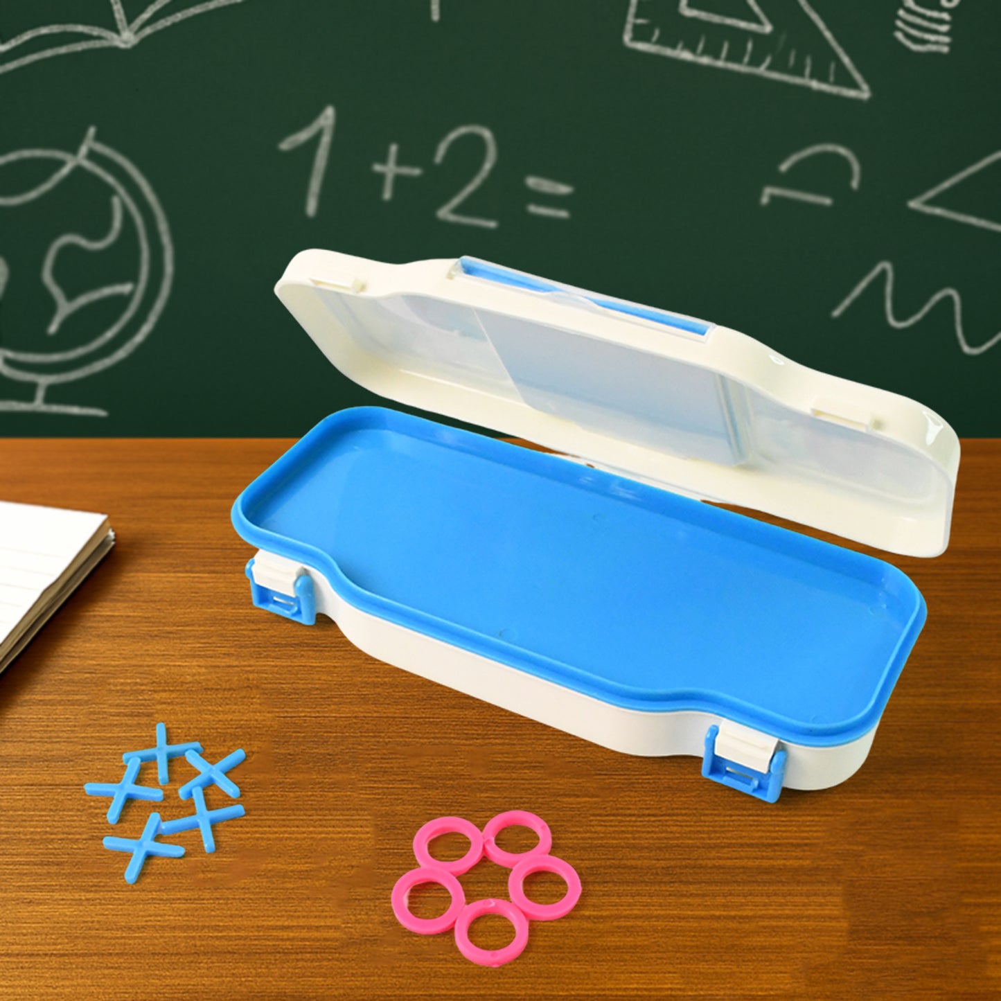 Pencil Box With Built-in Tic Tac Toe Game