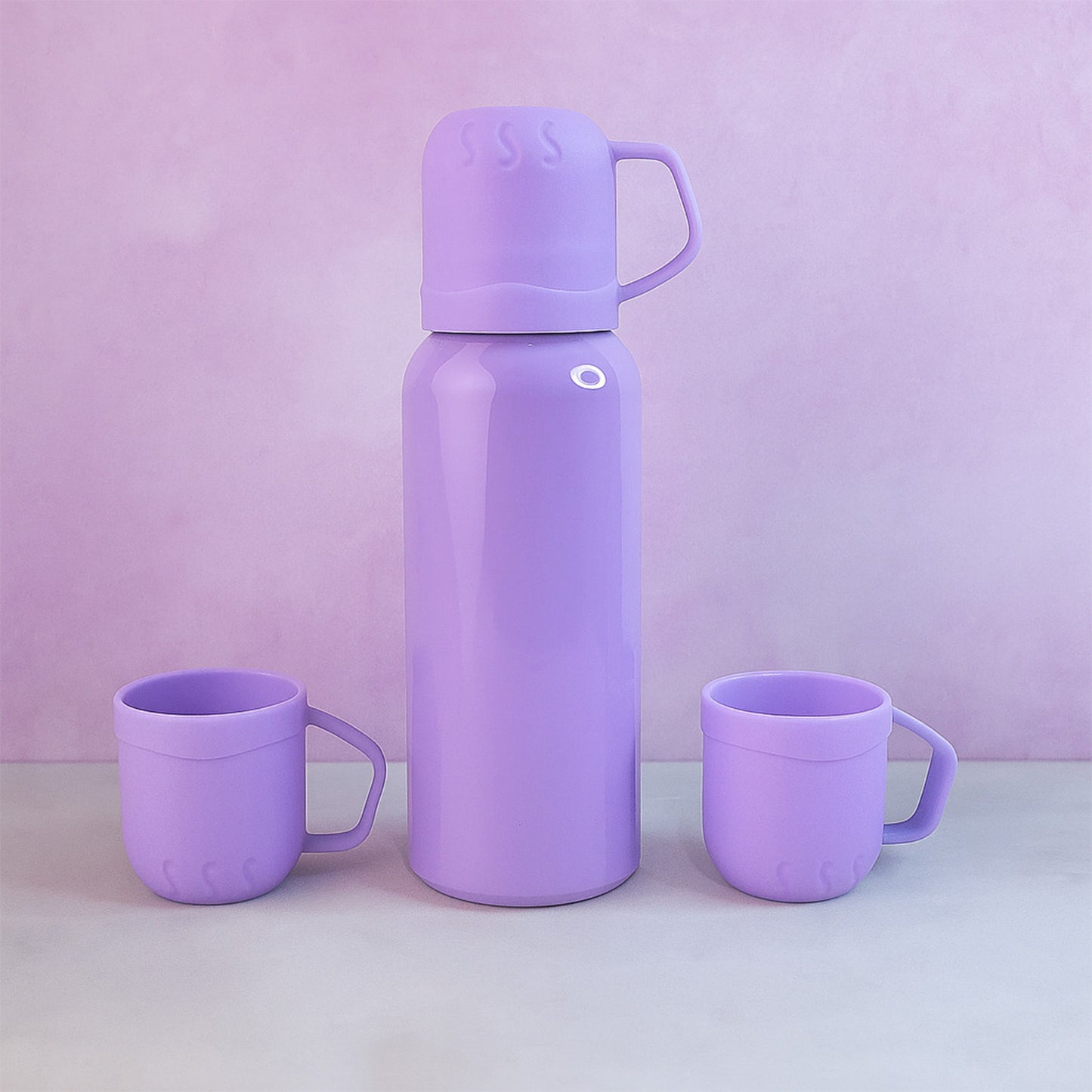 Stainless Steel Purple Vacuum Flask Set