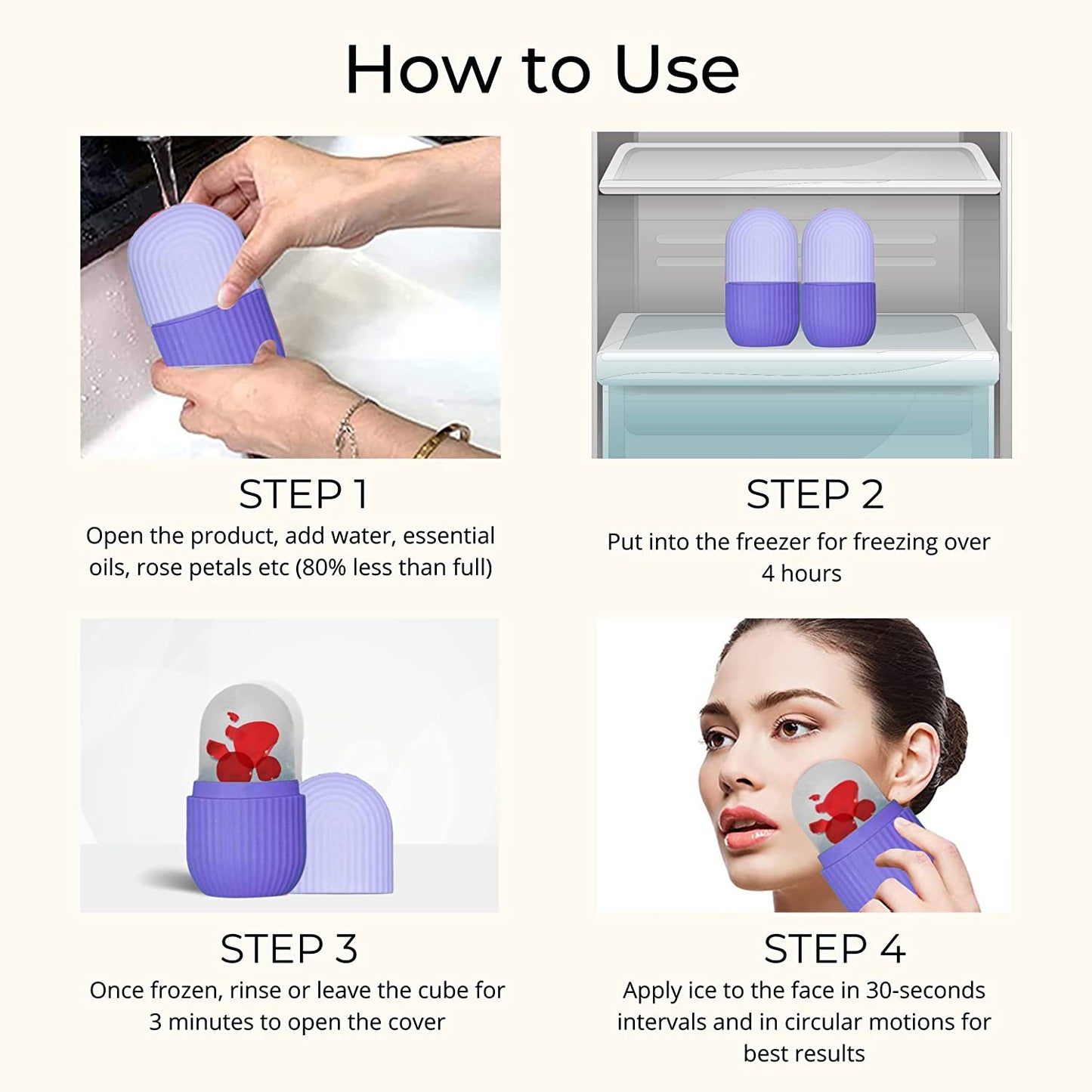 Beauty Ice Roller For Face Massage ( Purple Color)