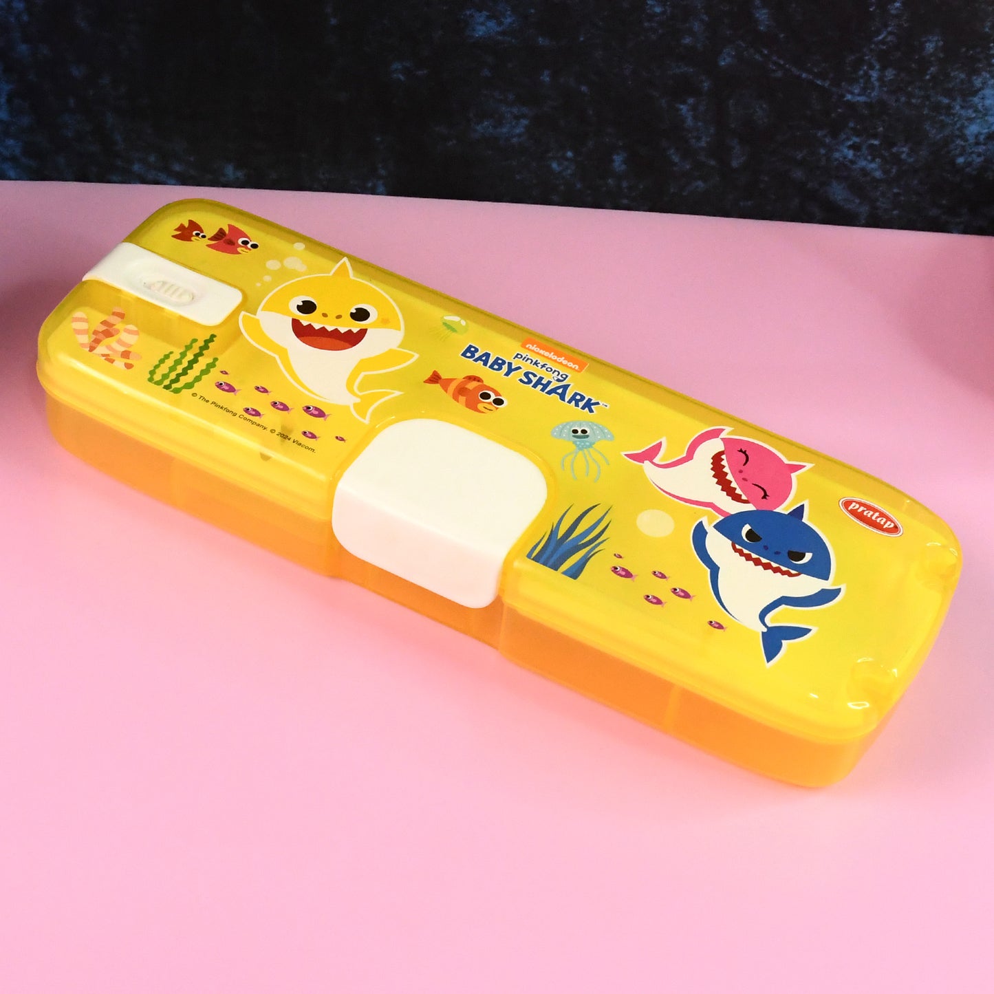 Cartoon Pencil Box With LED Light (1 Pc)