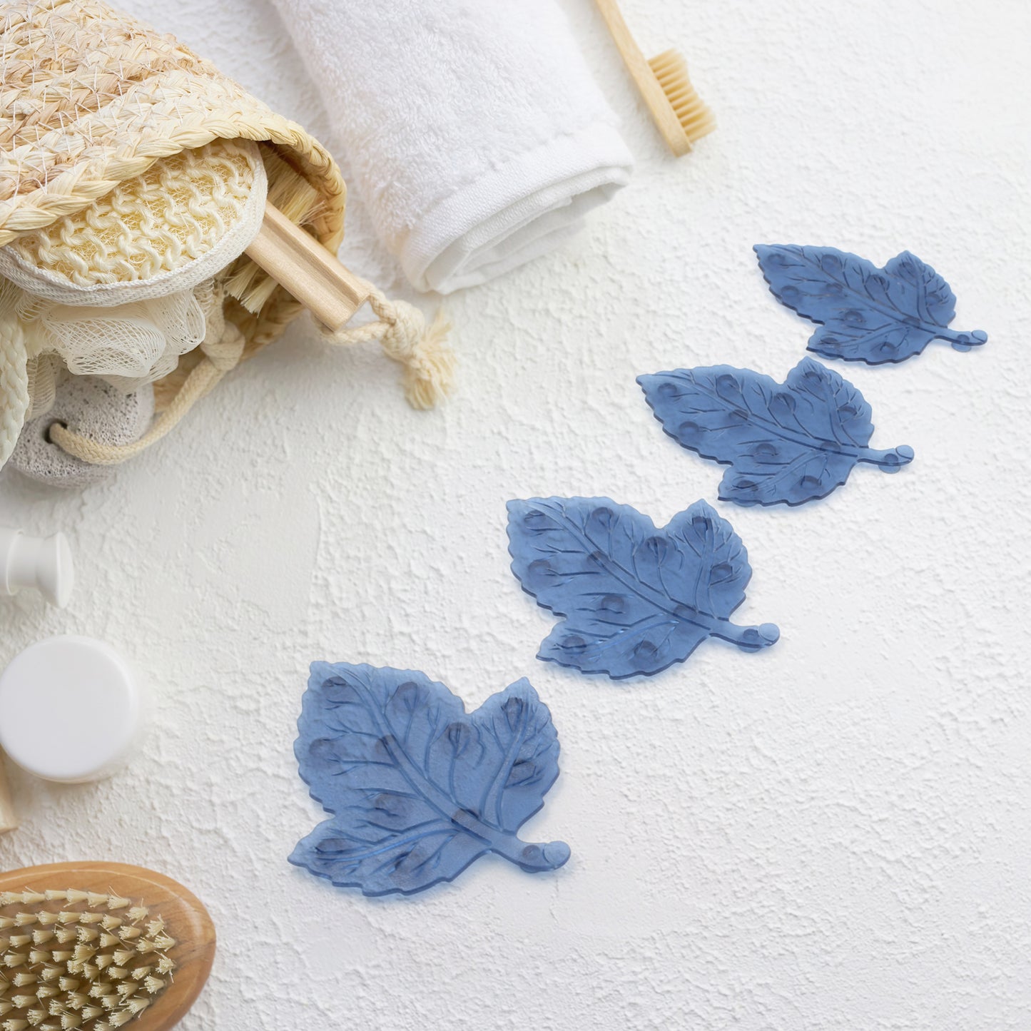 Mini Pvc Anti-slip Bat Mat Non Slip Baby Bath Mats Mini Child Safety Anti Slip Shower Mats Star Leaf Shaped For Kids (4 Pc Set)