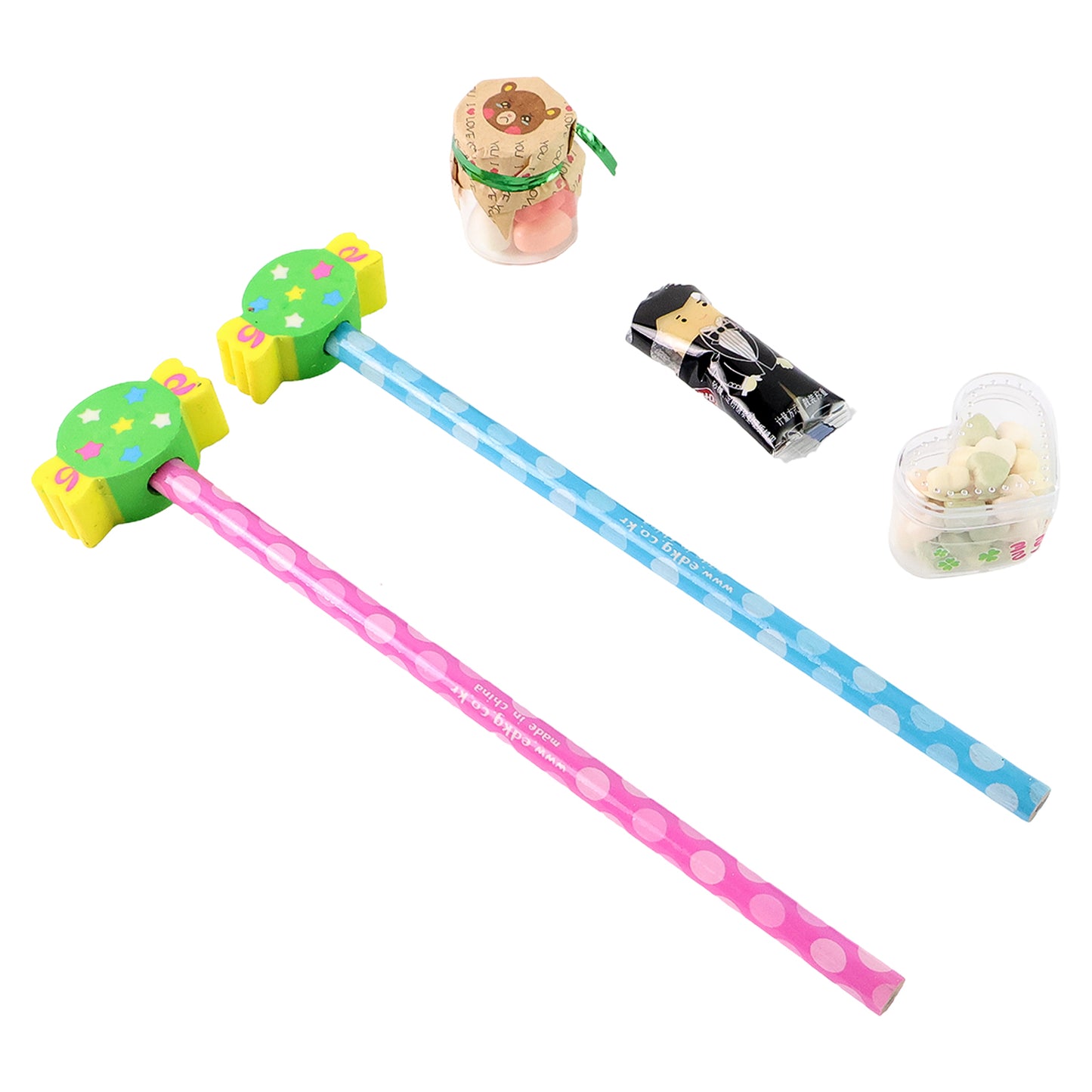 Fun Candy Design Pencil Set With Accessories (1 Set Mix Design)