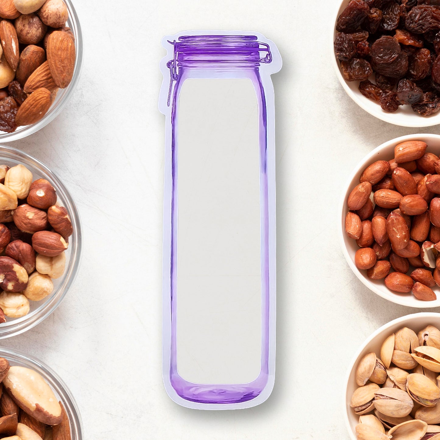 Food Storage Bag Bottles Shape Ziplock Bags Reusable (1 Pc 500 Ml)
