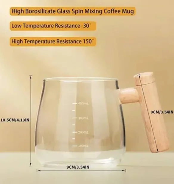 Self Stirring Wooden Coffee Mug