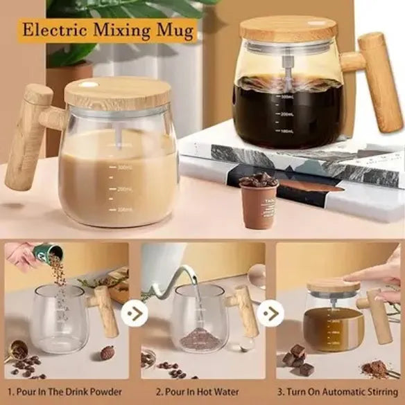 Self Stirring Wooden Coffee Mug