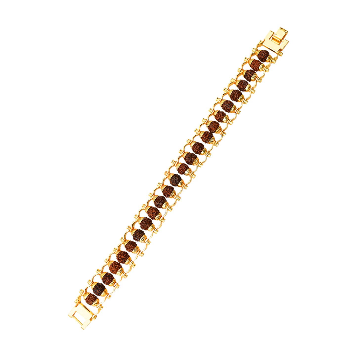 Golden Modern Rudraksha Bracelet Rakhi