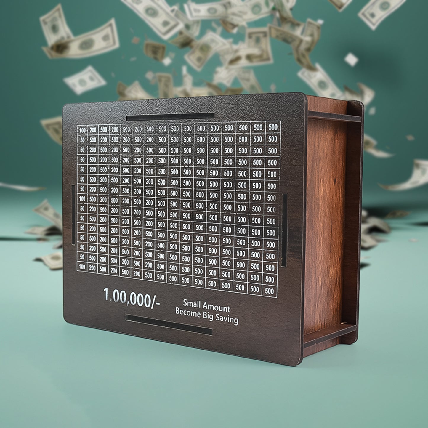 Wooden Money Bank with 4 Sketch Pen