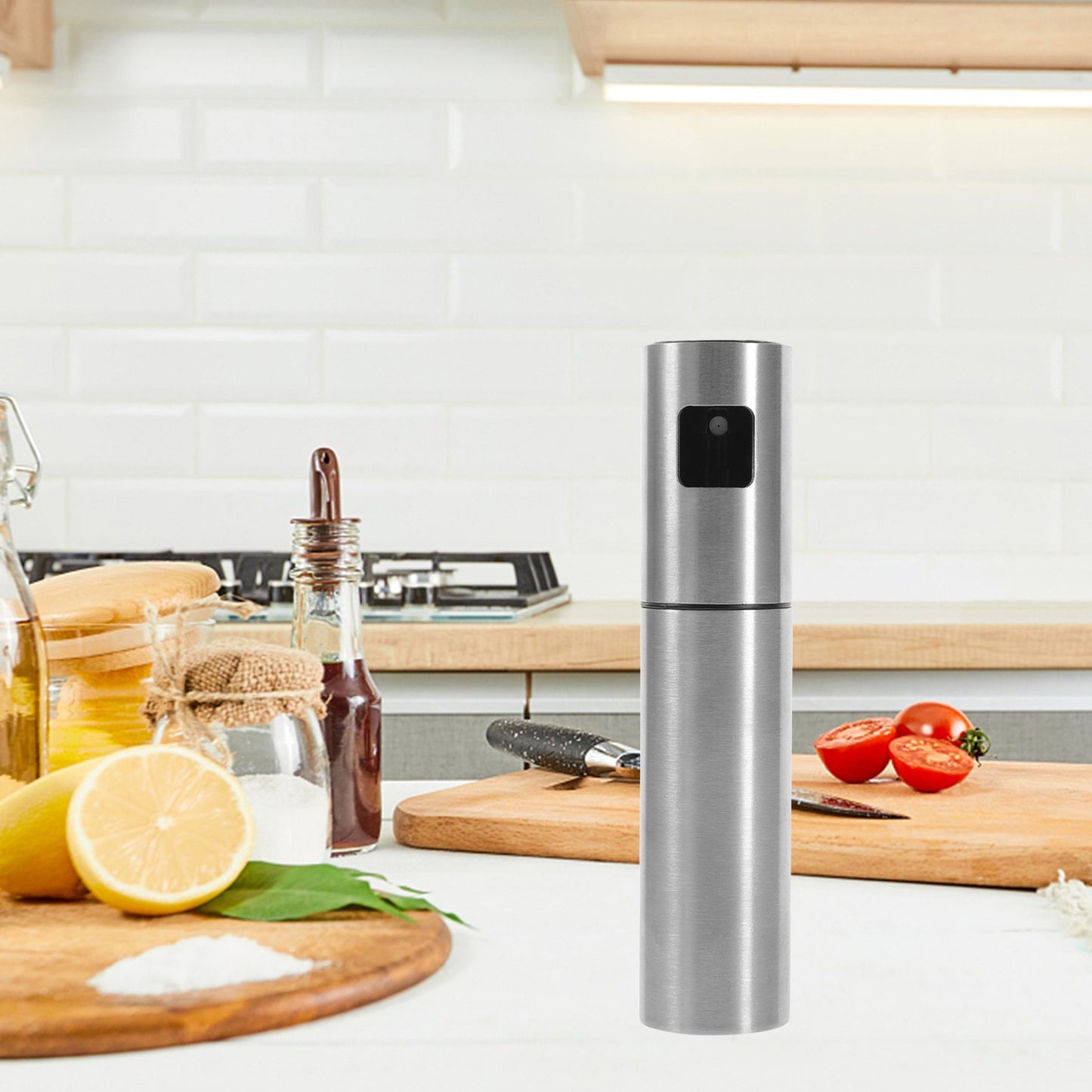 Food Grade Stainless Steel Glass Oil Spray Bottle (100 Ml)