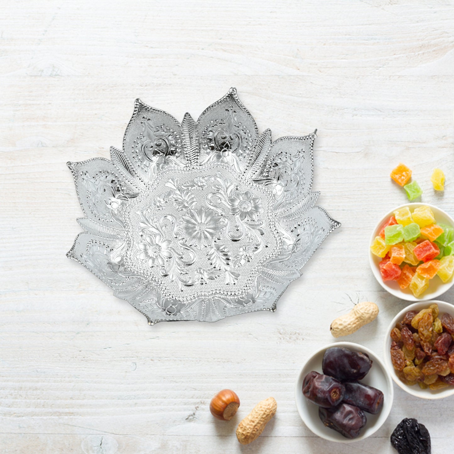 5481 Decorative Mukhwas Serving Tray Serving Mukhwas Plate Fancy Candy Tray Dry Fruit Serving Tray (1 Pc Set)