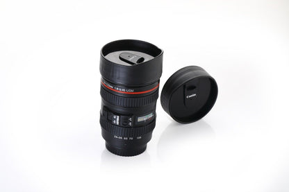 DSLR Camera Lens Shaped Mug With Lid