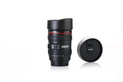 DSLR Camera Lens Shaped Mug With Lid