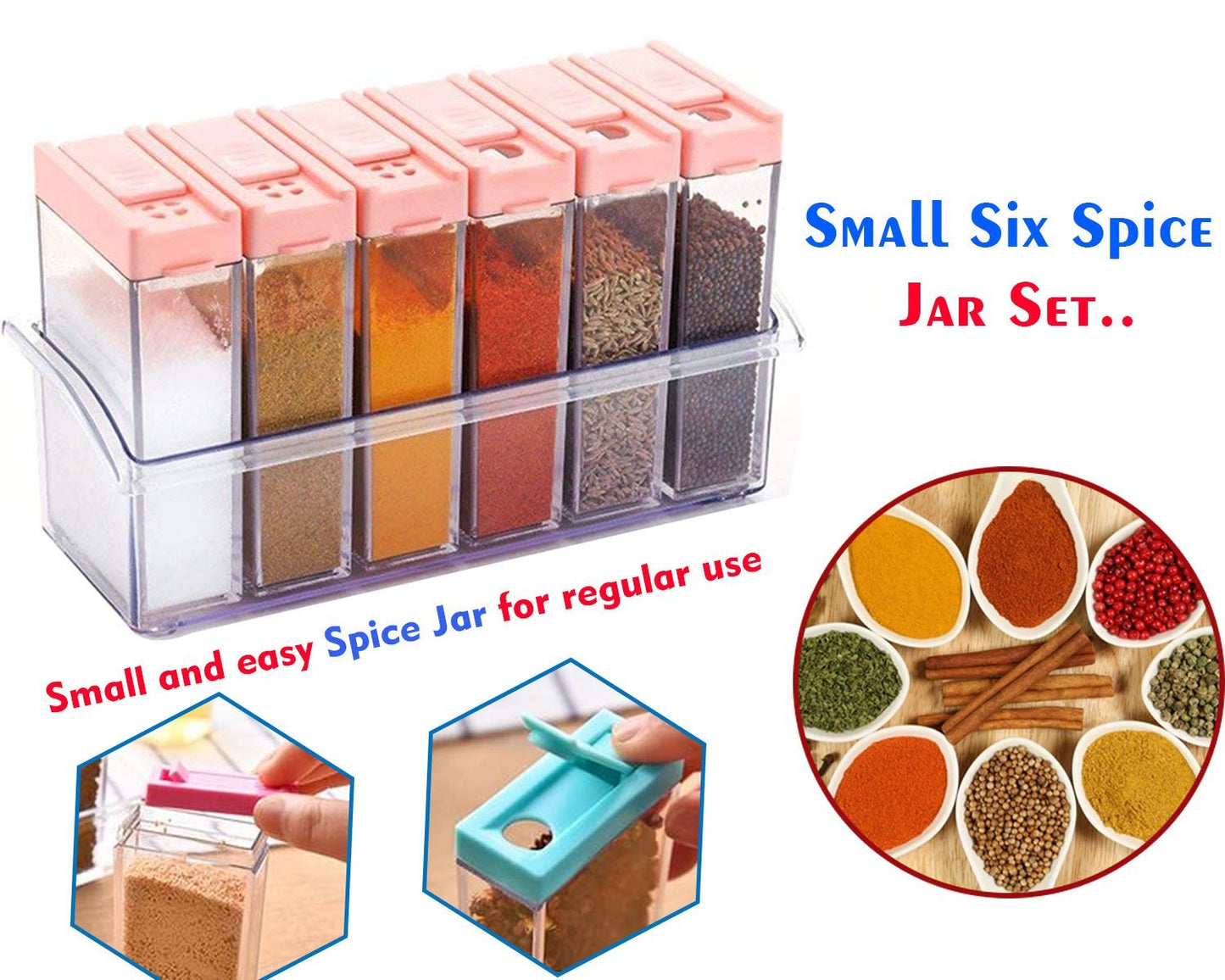 Mason-Style Spice Jar Set (Multicolour)