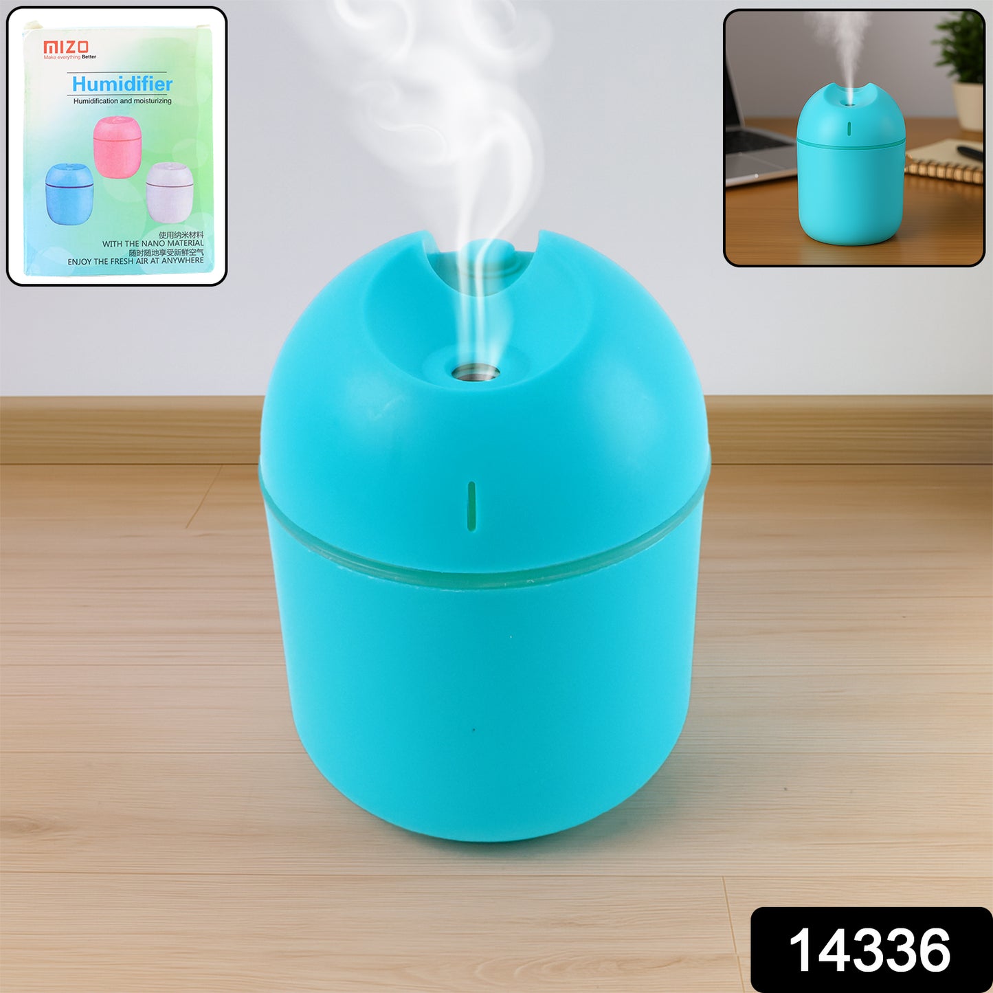 Blue Usb Mini Air Humidifier For Home  Office (1 Pc)