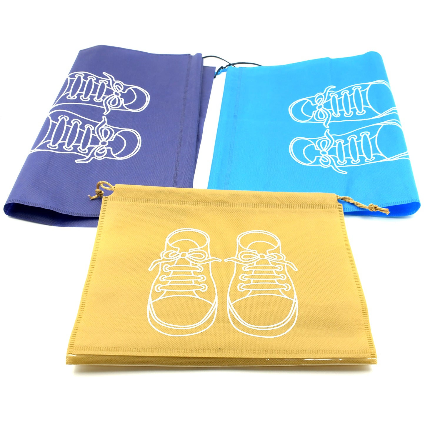 8783 Beach Bag Shoes Storage Bag Closet Organizer Non-woven Travel Portable Bag Waterproof Pocket Clothing Classified Hanging Bag Shoe Bag Luggage Travel Portable Shoe Pouch Non Woven Transparent Window (3 Pc )