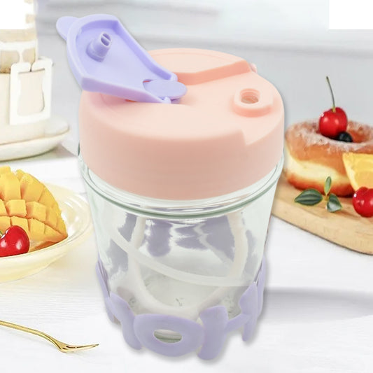 Printed Glass Cup With Lid