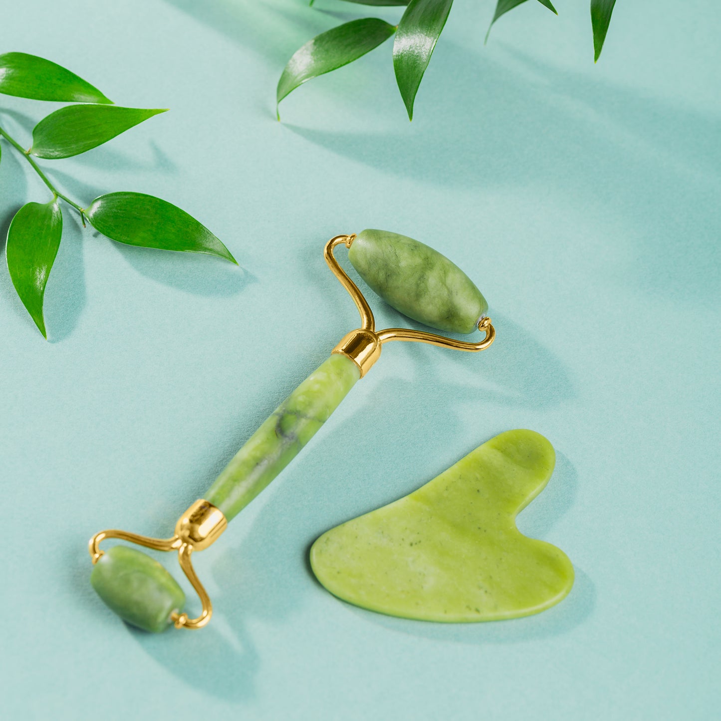 Gua Sha Stone And Jade Roller Face Massager
