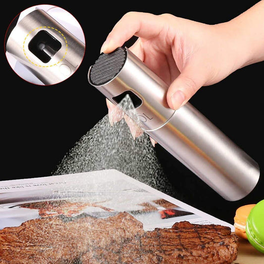 Food Grade Stainless Steel Glass Oil Spray Bottle (100 Ml)